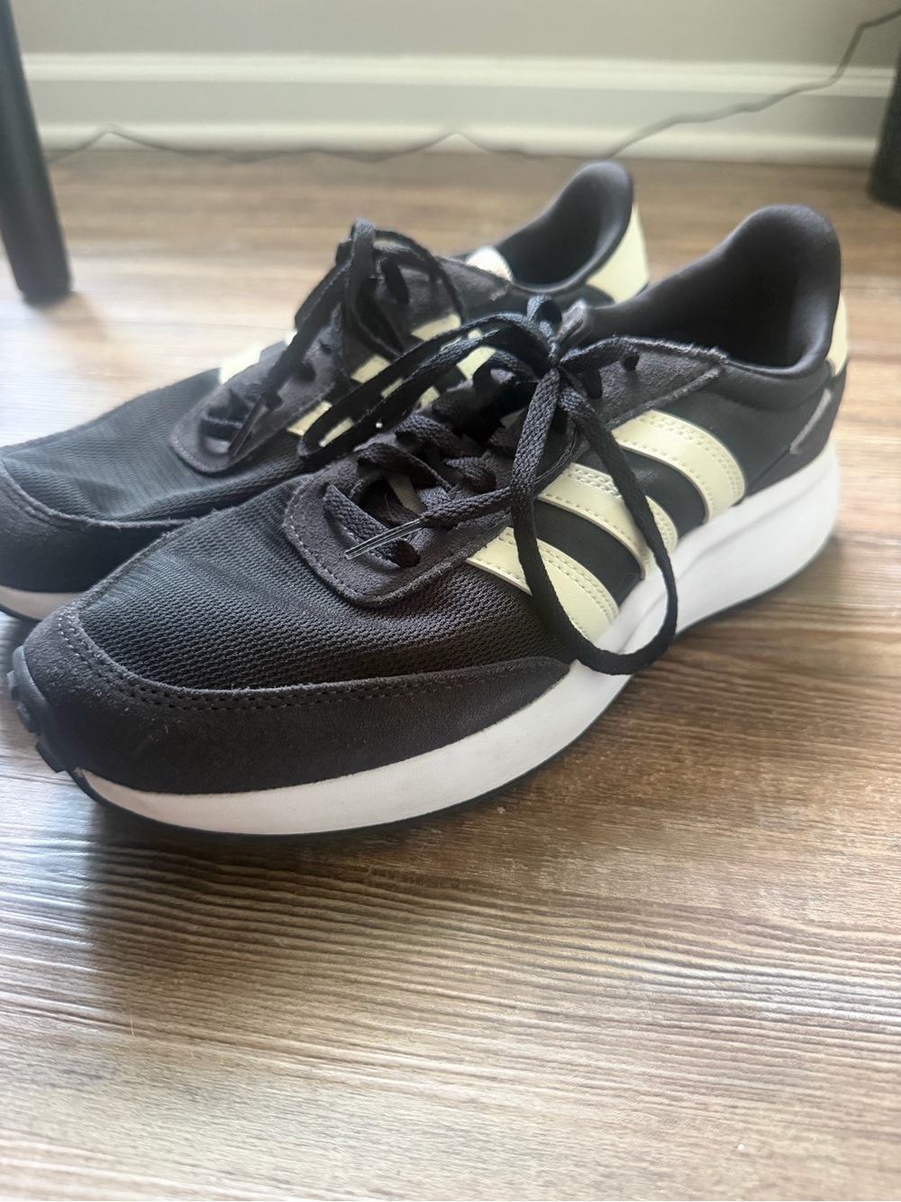adidas Black and Cream Women's Athletic Sneakers